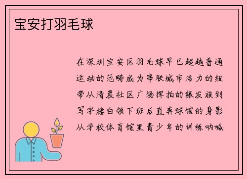 宝安打羽毛球