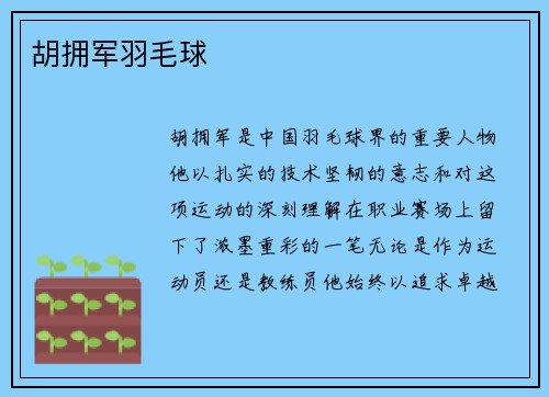 胡拥军羽毛球